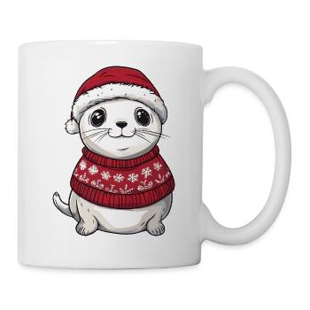 Robbe Tier Weihnachten - Tasse - Weiß - Rechts