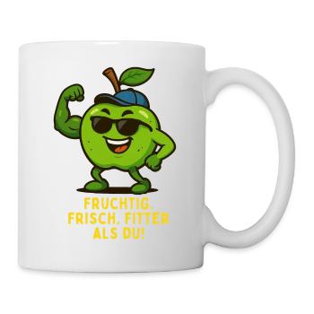 Fruity Fitness Apple Hero Musculation Dessin animé - Mug blanc - blanc - Droite