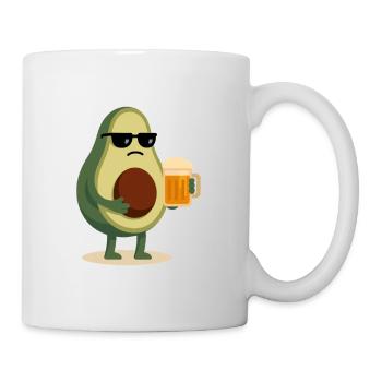 Avocado Bier – chilliger und schräger Humor - Tasse - Weiß - Rechts