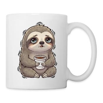Süßer Faultier Kaffee Kaffeeliebhaber Morgenmuffel - Mug blanc - blanc - Droite