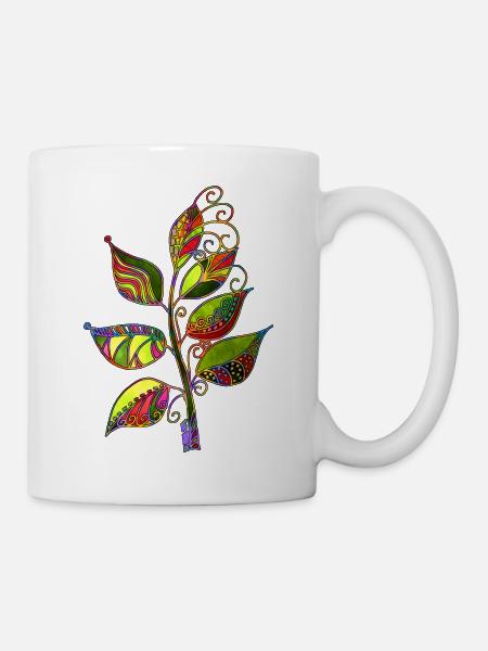 Blätter - Tasse - Weiß