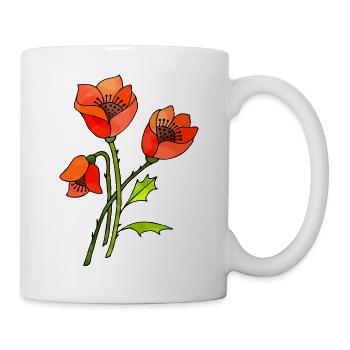 Blumen - Tasse - Weiß - Rechts