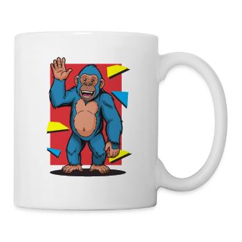 Gorilla Pop Art Hallo - Tasse - Weiß - Rechts