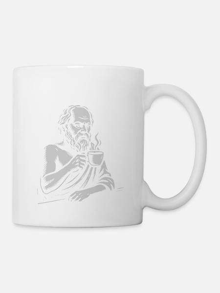Sokrates Kaffee Porträt - Tasse - Weiß