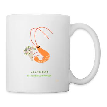 Crevette florale et bouquet joyeux - Mug blanc - blanc - Droite