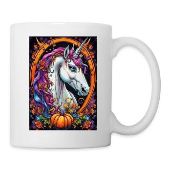 Color dream unicorn in the autumn ring - Mug - white - Right