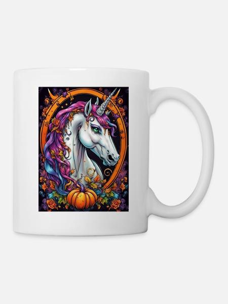 Farbtraum Unicorn im Herbstring - Tasse - Weiß