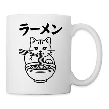 Ramen Cat - Food Lover Design - Mug - white - Right