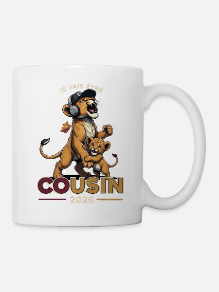 Future Cousine 2026 Schwangerschaftsankündigung Geschenk - Tasse - Weiß