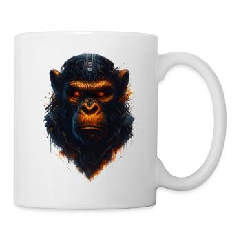 Cyberpunk Affe - Tasse - Weiß - Rechts