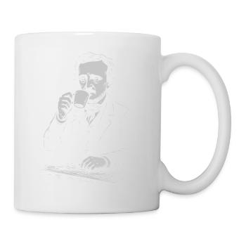 Vintage Barista Portrait with Cup - Mug - white - Right