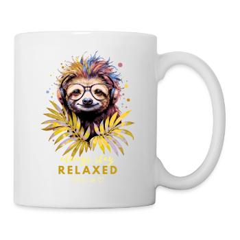 Buntes Faultier – Always Stay Relaxed - Tasse - Weiß - Rechts