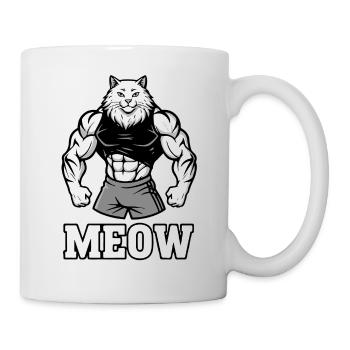 Meow Gym Cat - Humour drôle de culturisme - Mug blanc - blanc - Droite