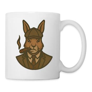 Hase im Anzug mit Zigarre 1920 - Tasse - Weiß - Rechts