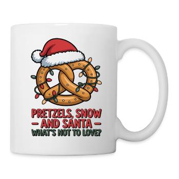 Festive Pretzel with Santa Hat and Christmas Light - Mug - white - Right