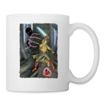 Fantasy Hero Battling Shadow Creature - Mug - white - Right