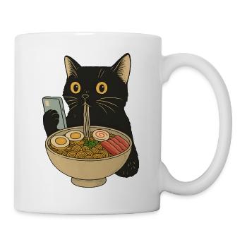 Chemise Ramen Cat Vintage – Cute Retro Kitty - Mug blanc - blanc - Droite