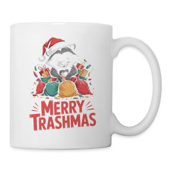 Merry Trashmas Raccoon Christmas Humor Design - Mug - white - Right
