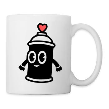 Graffiti Spray Can | Street art with heart - Mug - white - Right