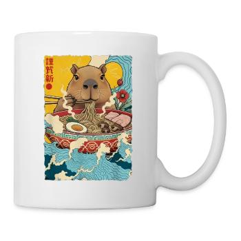 Capybara isst Ramen Nudeln - Tasse - Weiß - Rechts