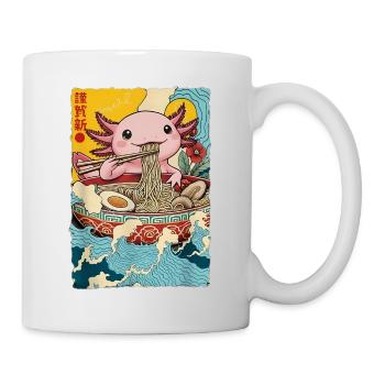 Axolotl isst Ramen Nudeln - Tasse - Weiß - Rechts