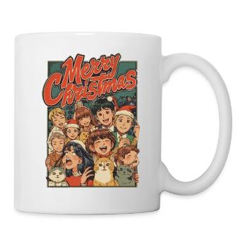 Retro Christmas Kids Cats Cartoon - Mug - white - Right