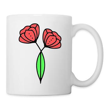 Poppy Poppies Minimalist Line Art 6 - Mug - white - Right