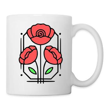 Poppy Poppies Minimalist Line Art 8 - Mug - white - Right