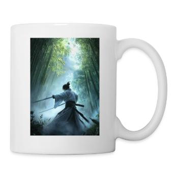 Samurai im Wald - Tasse - Weiß - Rechts