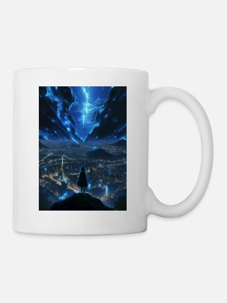 Luminous city under electric sky - Mug - white