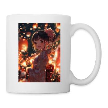 Nuit festival yukata lumineuse - Mug blanc - blanc - Droite