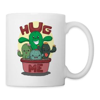 Funny Free Hugs Cactus Cartoon Design - Mug - white - Right