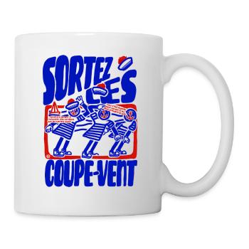 Sortez les coupe vent rétro bleu blanc rouge - Mug blanc - blanc - Droite