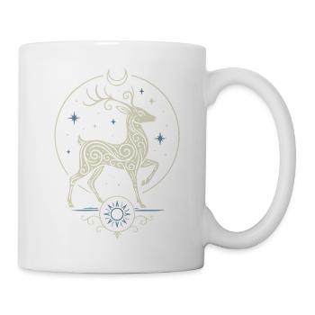 Celtic Yule Deer with Sun and Moon - Mug - white - Right