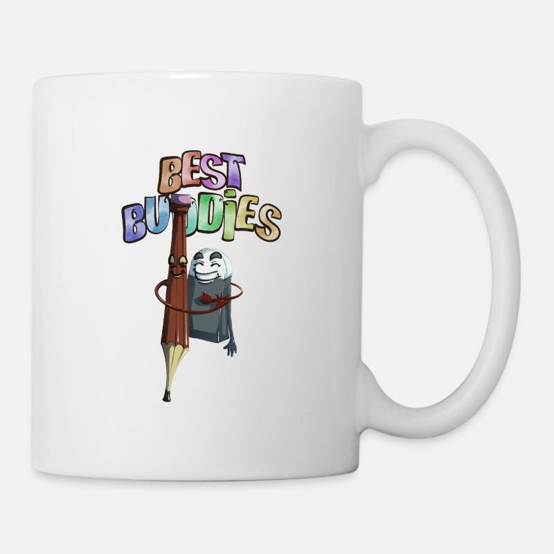 Best Friends Radierstift - Tasse - Weiß
