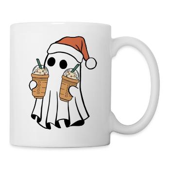Merry Christmas Ghost Bubble Tea Santa Hat - Mug - white - Right