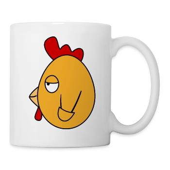 Fonzie Chicken – relaxed rockabilly rebel - Mug - white - Right