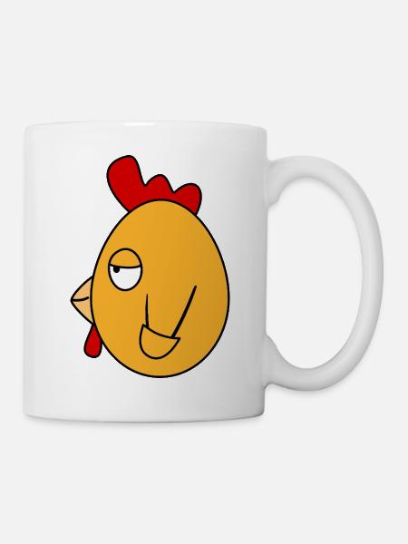 Fonzie Chicken – rebelle rockabilly décontracté - Mug blanc - blanc