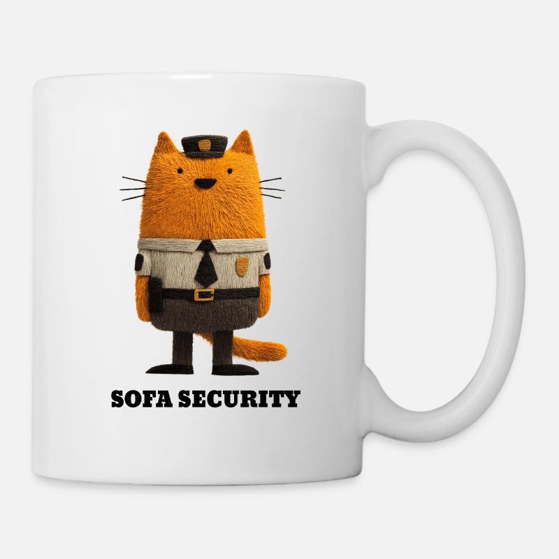 Cat in Security Look - Sofa Security - Mug - white
