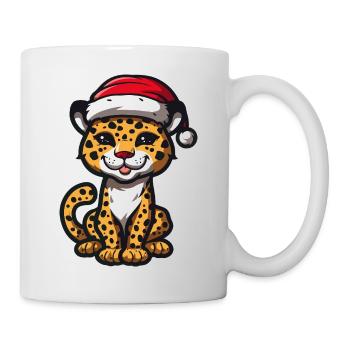 Leopard Weihnachten - Tasse - Weiß - Rechts