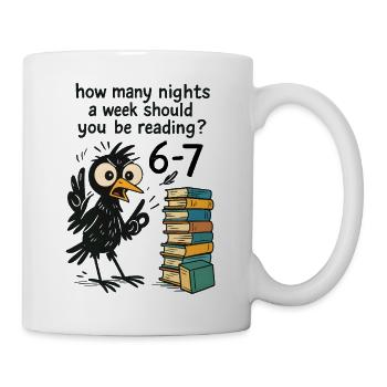 Six Seven Meme 6 7 Rabe Bücher 67 Humor - Tasse - Weiß - Rechts