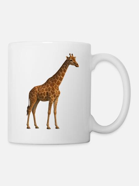 Giraffe in Naturton - Tasse - Weiß