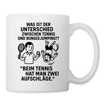 Bungee Tennis Blague Humour noir - Mug blanc - blanc - Droite