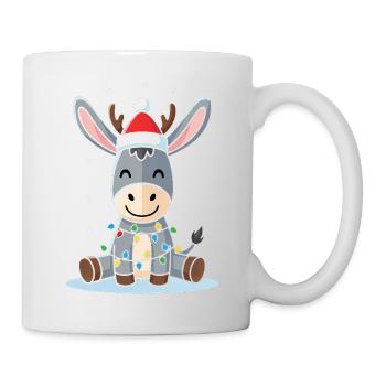 Süßes Esel Elfe Weihnachten Geschenk Niedlich Wint - Tasse - Weiß - Rechts