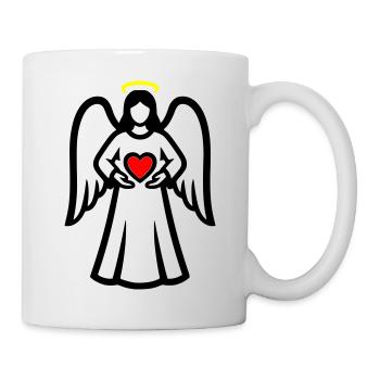 engel-paar-mit-herz-piktogramm-2 - Tasse - Weiß - Rechts