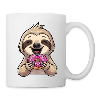 mignon paresseux beignet dessin animé dessert bonbons - Mug blanc - blanc - Droite
