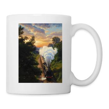 Sunset Dampflokomotive - Tasse - Weiß - Rechts