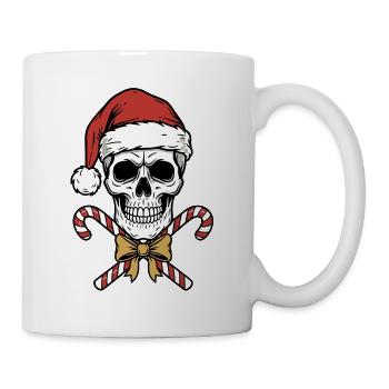 Weihnachts-Schädel mit Zuckerstangen - Tasse - Weiß - Rechts