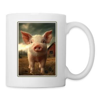 Schweine Schwein - Tasse - Weiß - Rechts