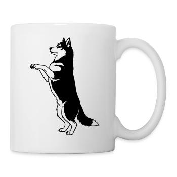 Stehender Hund Silhouette Vector - Tasse - Weiß - Rechts